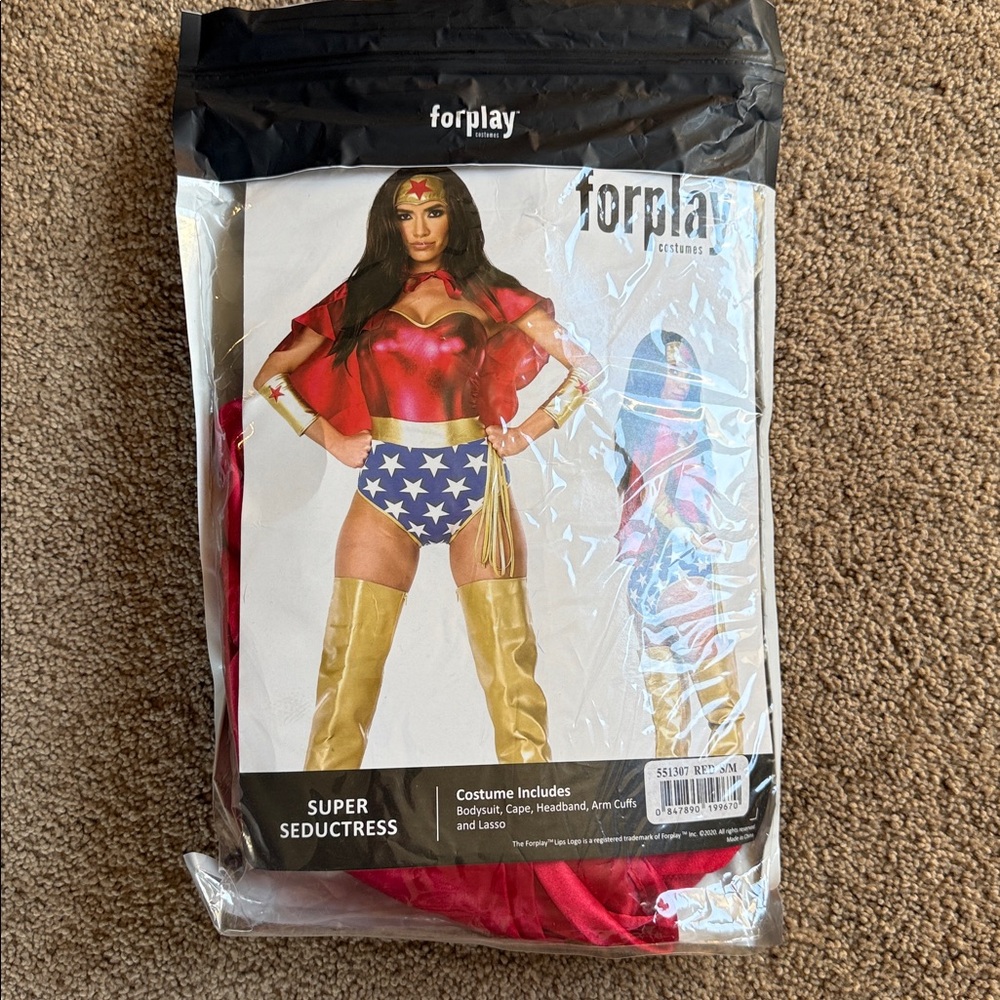 Wonder Women Forplay Heroic Costume with Red, Blue, and Gold